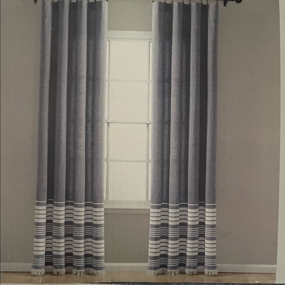 Set of 2 95"x40" Coastal Nantucket Fringe
Window Curtain Panels Lush Décor - Picture 2 of 8